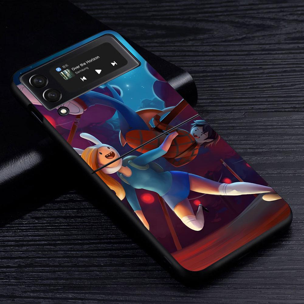 Adventure Fionna & Cake Time Case for Samsung Galaxy Z Flip4 Flip3 5G PC Hard Phone Shell Z Flip 4 3 Black Zflip4 Zflip3 Cover