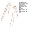 1 Pair Dangle Earrings Long Tassels Faux Pearls Jewelry Exaggerated Cubic Zirconia Earrings for Daily Wear