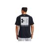 Under Armour Logo Letter Print American Vintage Shoulder T-Shirt Men T-Shirts Black 1357152-001