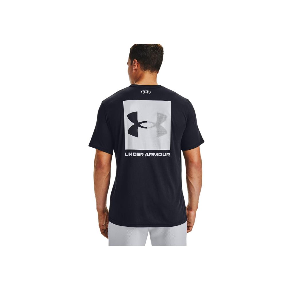 Under Armour Logo Letter Print American Vintage Shoulder T-Shirt Men T-Shirts Black 1357152-001