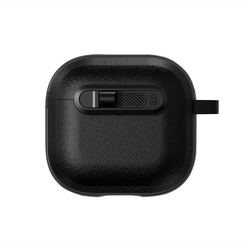 Horizontal Switch Locking Headphone Case For Airpods 4 Pro 2 3 2and1Headphone Tpu+pc Drop-proof headphone case with a hook