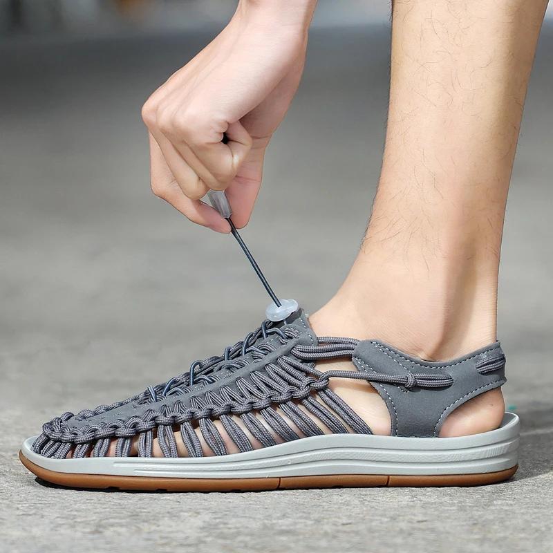 Fashion Summer Comfort Mens Sandals Fashion Breathable Casual Shoes Handmade Outdoor Lightweight Beach Shoes Mocassins Design Loafers