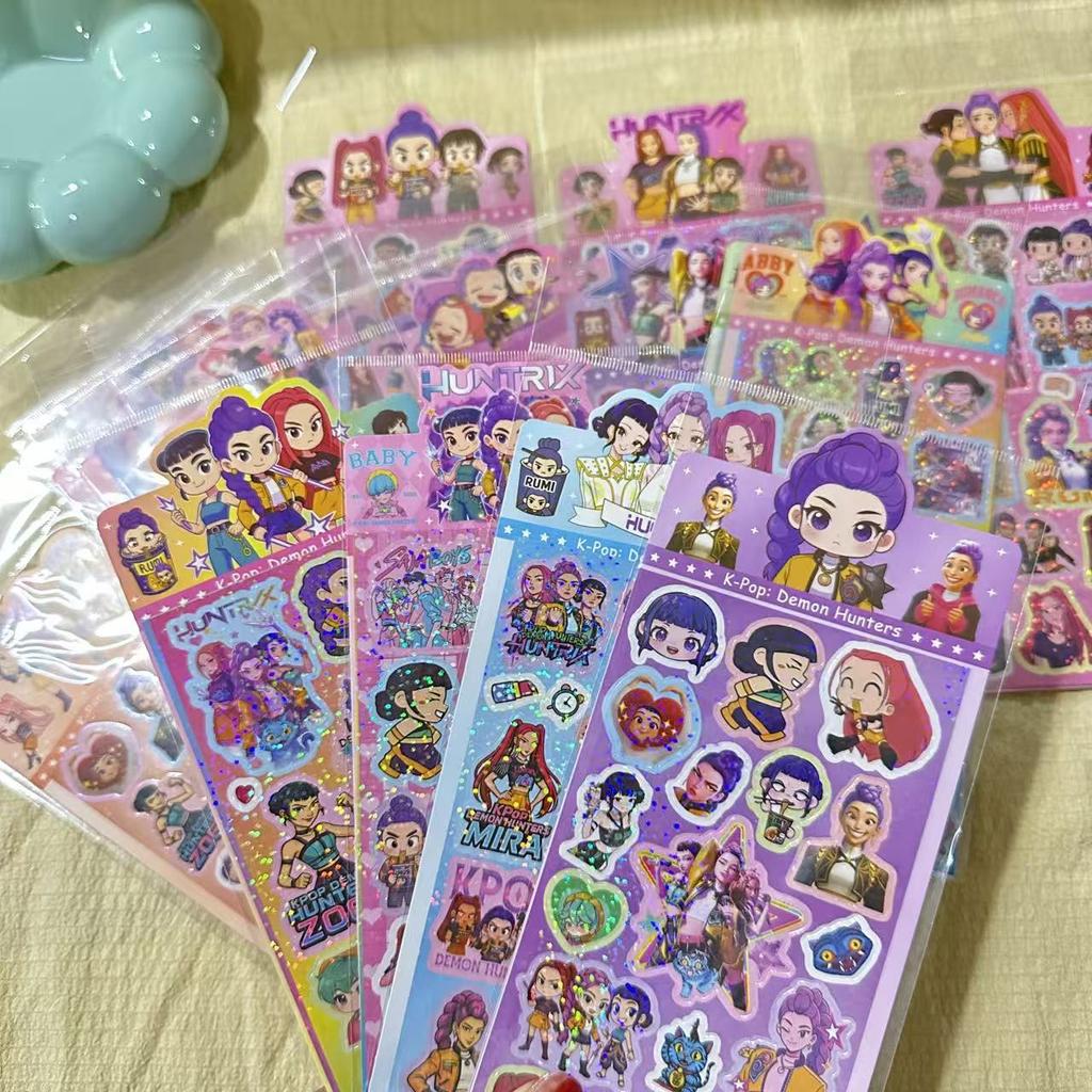 20pcs K-Pop Demon Hunters Laser Stickers Anime &Cartoon Style,Cute & Creative Stickers for School Supplies and Home Decoration