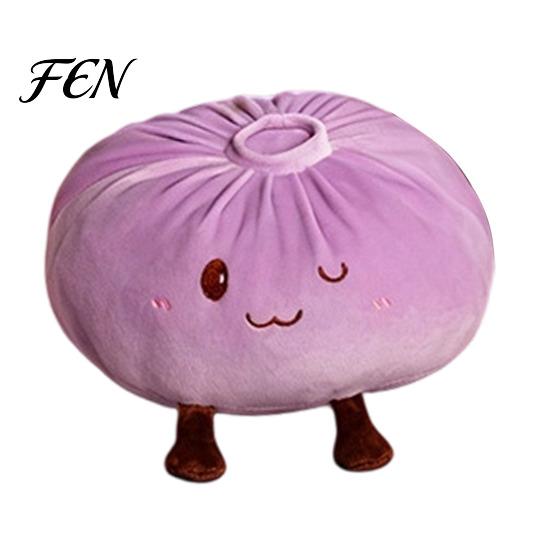 Portable Desk Ornament Cute Dumpling Plush Pillow, Funny Bun Stuffed Animal Toy, Soft PP Cotton Durable Polyester Fiber Pillow Filled Decorative Food