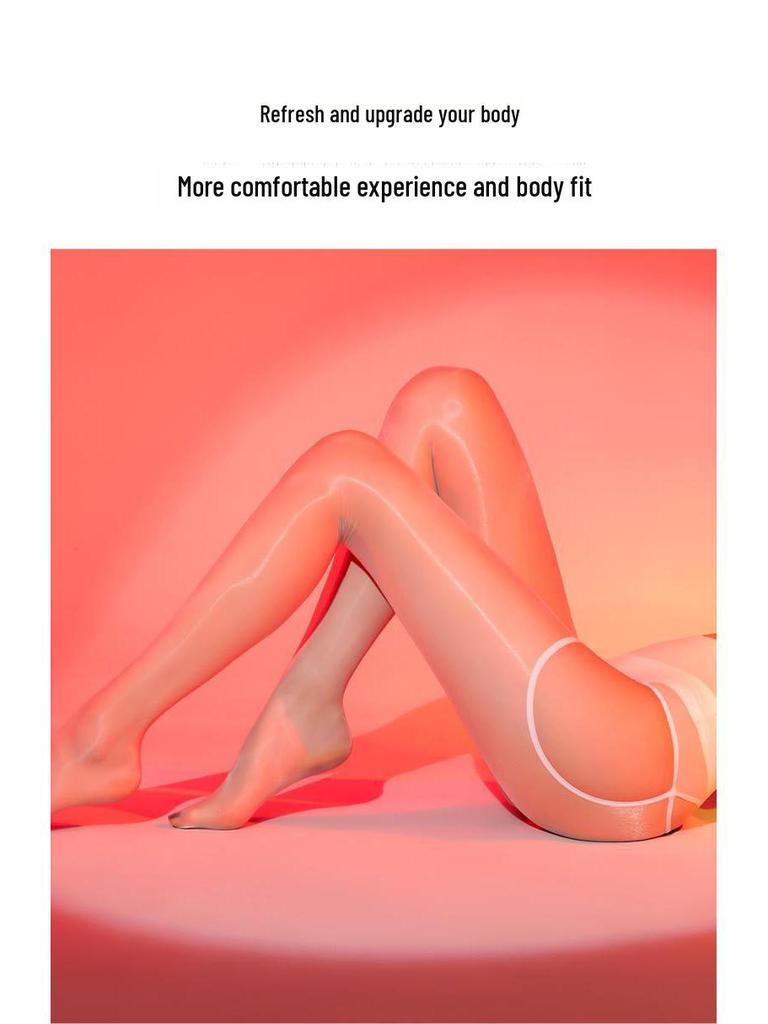 Aurora Shiny Black Silk Garter Stockings with Red Edge - Seamless, Sexy & Removable