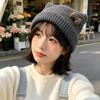Autumn and winter leopard print bow cold hat women's waffle flanged wool hat retro sweet warm knitted hat