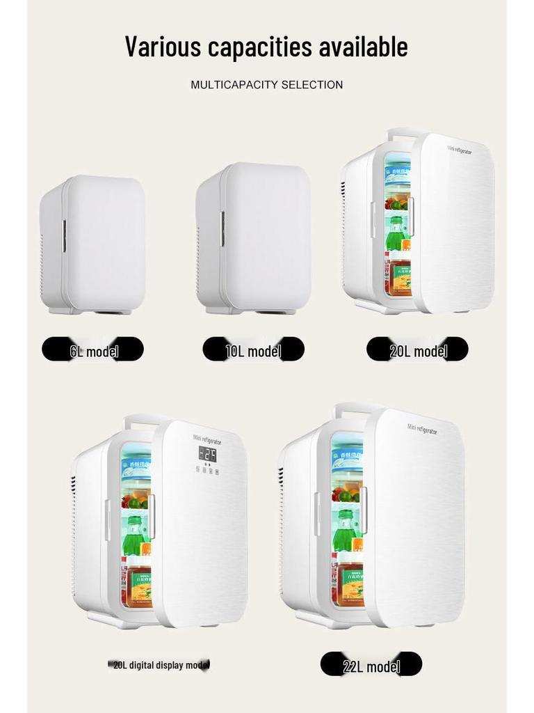 Compact Dual-Function Mini Fridge for Dorms, Bedrooms, and Cars - Ideal for Personal Use and Cosmetics.