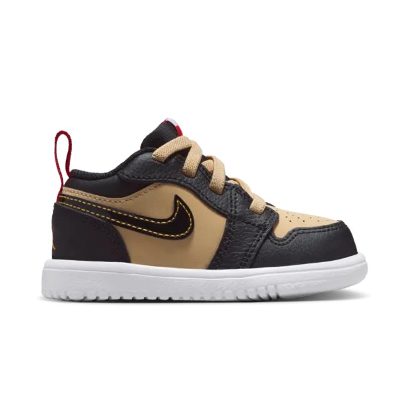 Детские кроссовки Air Jordan 1 Low ALT SE TD Пицца Коричневый Кунжутный Огненно-красный HQ2017-200