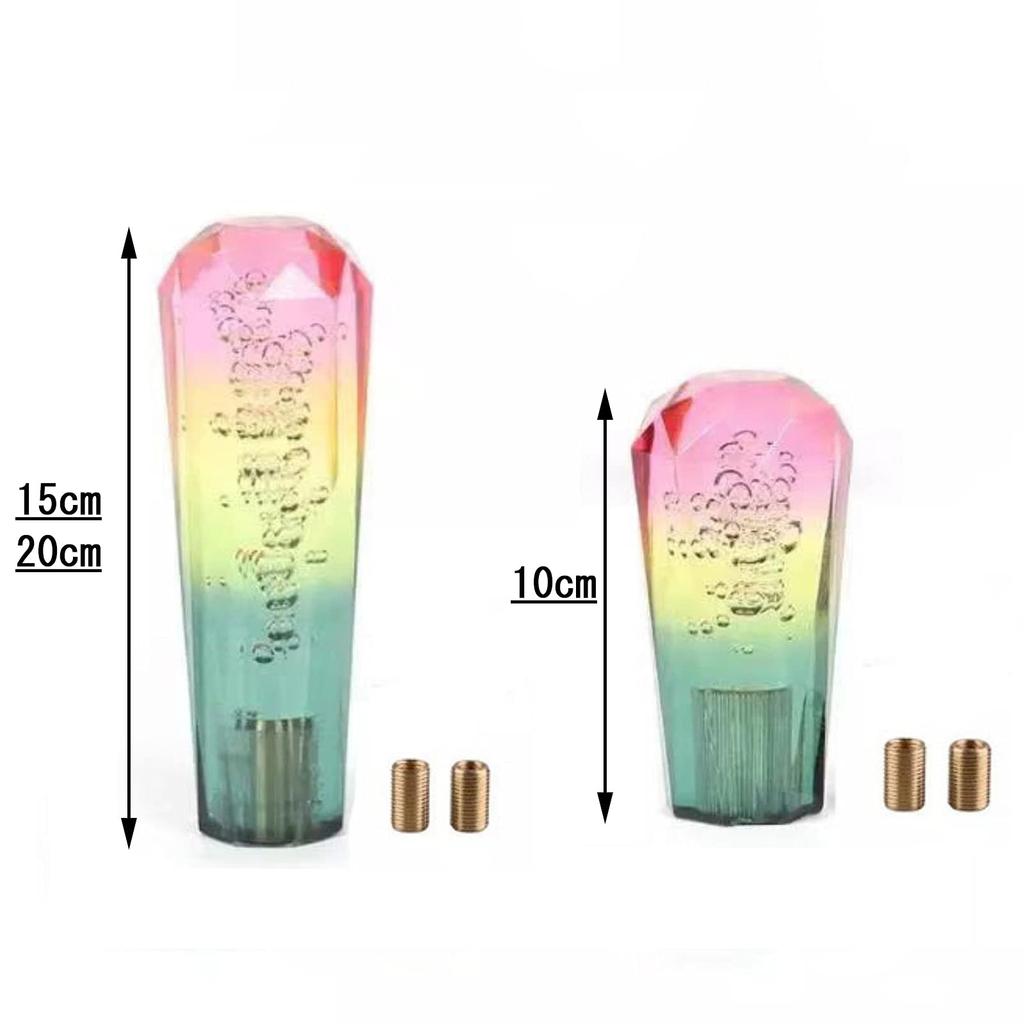 JINGLING Crystal Shift Knob, Crystal Gear Knob, 3 Colors, Light Truck, Cherry Blossom, Yellow-Green,