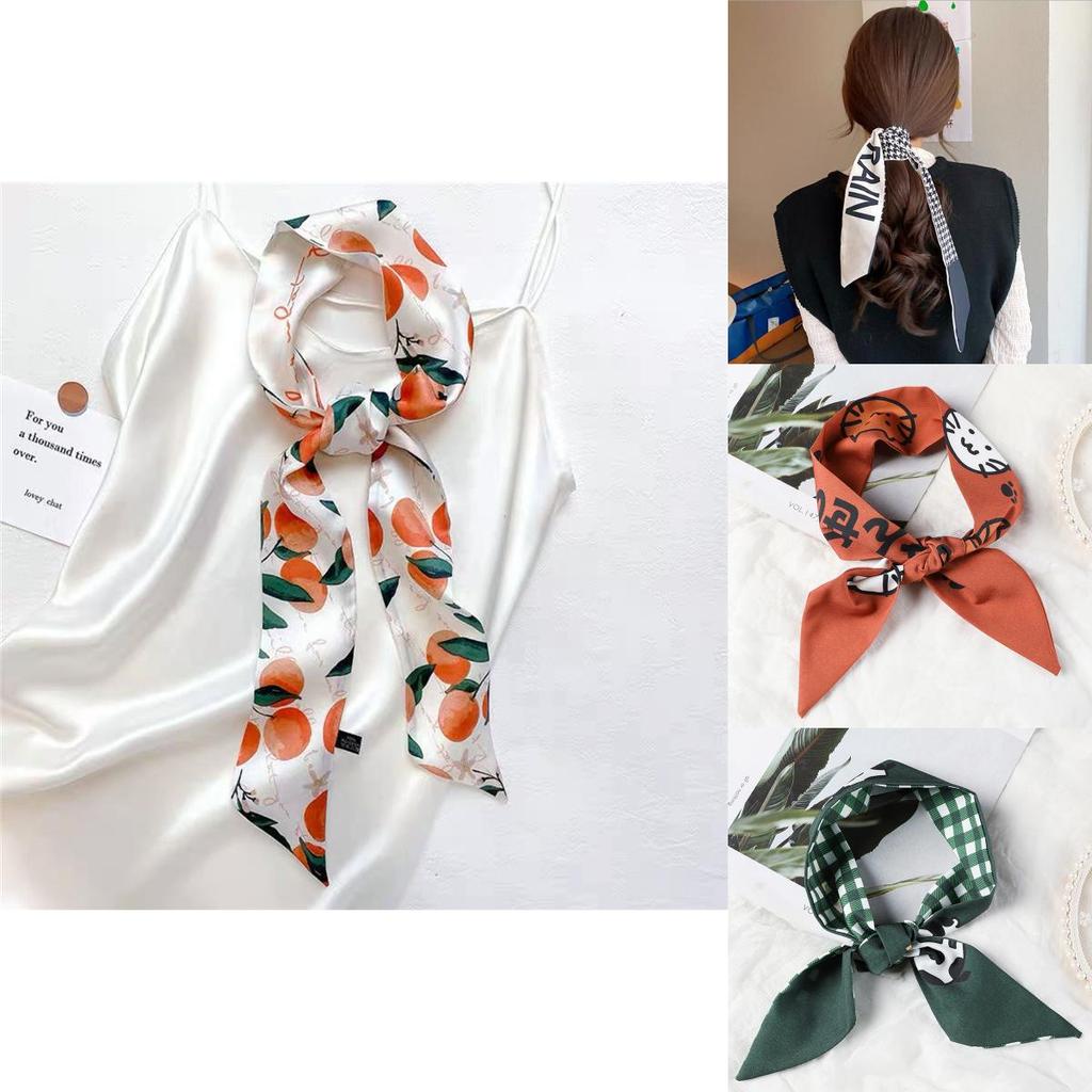 Элегантные клетчатые повязки на голову, шелковый шарф, резинка для волос с красивым узором «гусиная лапка» для женщин