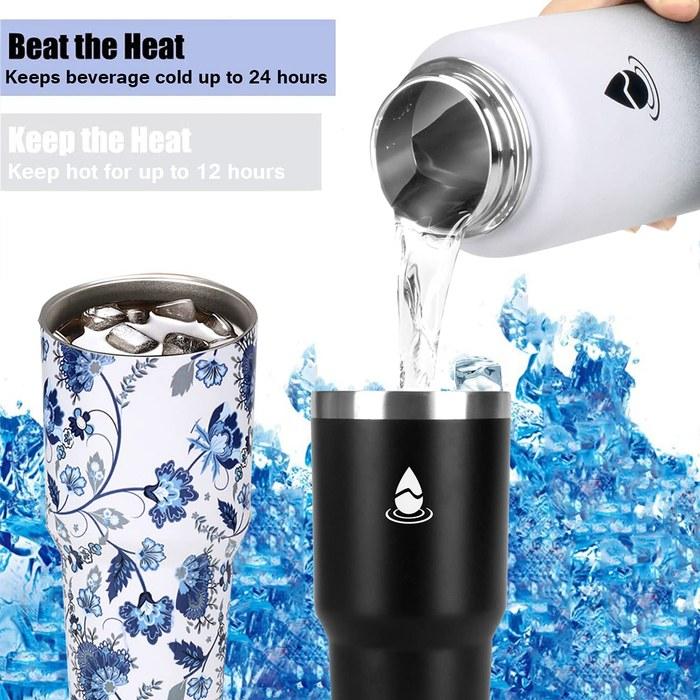 SYACOT Water Bottle 32/40/64 oz Stainless Steel, Insulated, Leak Proof (Mint/Pink/Purple)