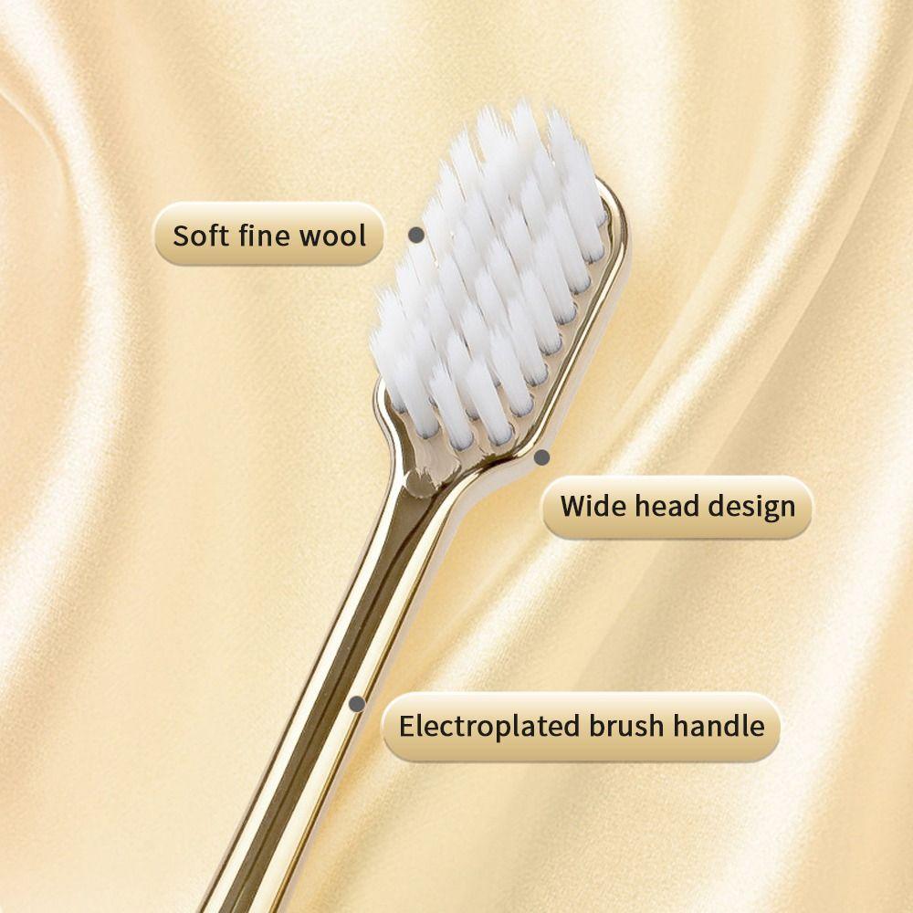 Gold Silver Soft Toothbrush Electroplate Dental Brushes Luxury Adult Tooth Brush Men