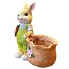 Забавный пасхальный кашпо Многоразовый кролик с морковкой Цветочный горшок Многоцелевой мультяшный весенний цветочный горшок для украшения дома к фестивалю