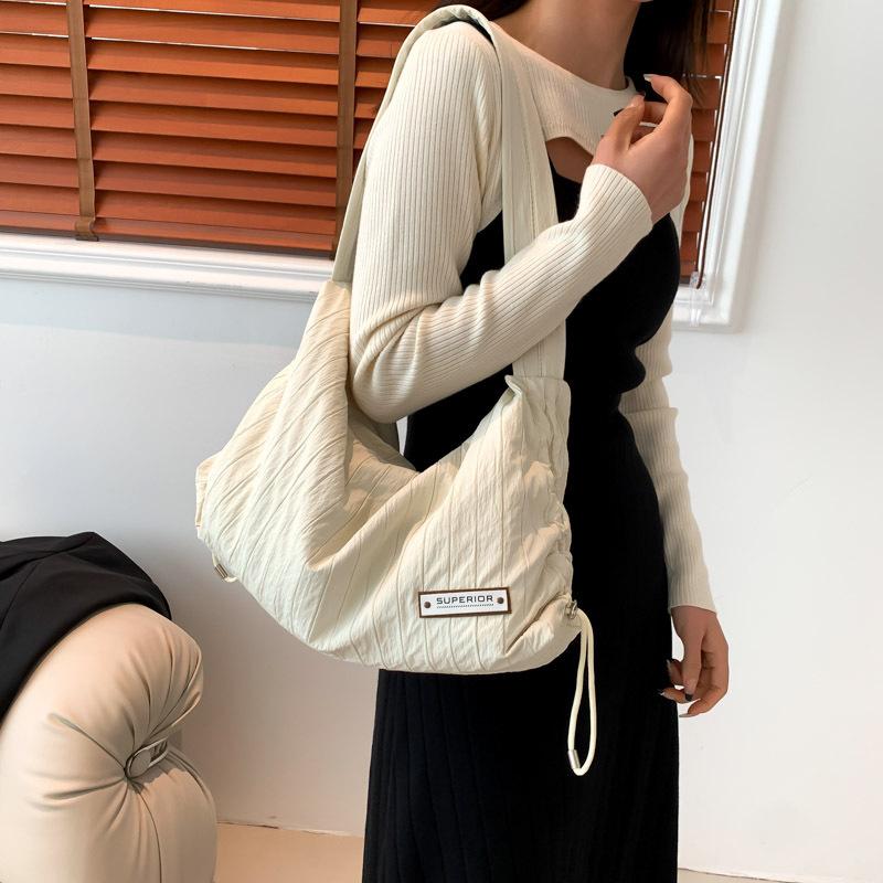 Bag Korean Lazy Wind Underarm Bag 2025 New Fashion Canvas Bag Large Capacity Shoulder Leisure Travel Backpack