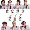 7 шт. Брелок-брелок с мультяшным белым костюмом BTS, Брелок с мультяшной фигуркой Bangtan Boys, Шарм для сумки фанатов ARMY, Подвеска для сумки K-pop айдола
