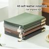 A5 Soft Leather Student Subject Notebook, Business Meeting Record Book, Thickened Notepad, Office Handbook, Diary, Excerpt Book, 128 Sheets