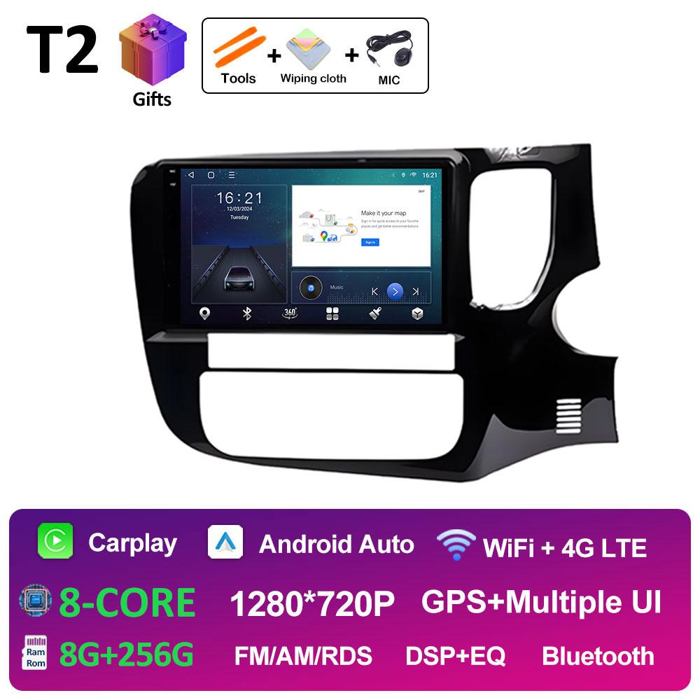 Интеллектуальная система беспроводной Carplay для Mitsubishi Outlander 3 2012 - 2018 BT 2.5D сенсорный экран GPS навигация Автомагнитола без 2din