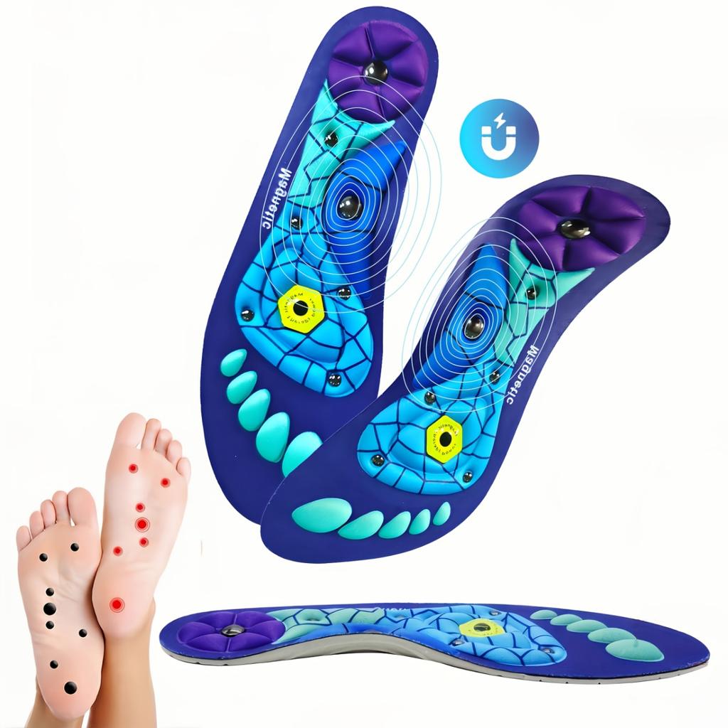 Magnetic Acupoint Massage Insole - Ergonomic Arch Support, Sweat Absorption and Odor Prevention, Soft and Elastic, Cutting Design, Muscle Tension