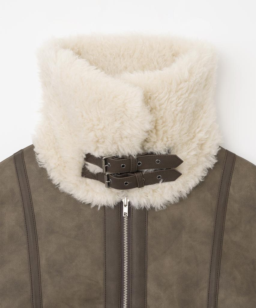 Millo Women Fluffy Fur Shearling Jacket [Brown]