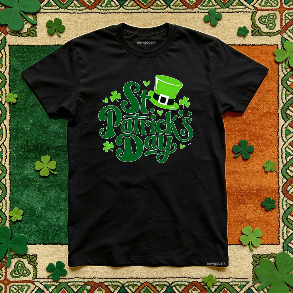 St Patricks Day Green Hat Classic TShirt Women Unisex Casual Cotton Graphic T Shirts Oneck Shirt Unisex Adult Shortsleev