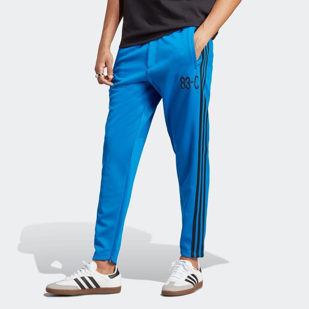 adidas Прямые спортивные брюки с вышивкой трилистника Originals, мужские брюки, ярко-синие, IA2464