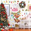 2 Sheets/Set Christmas Elk Wall Sticker Waterproof PVC Self-adhesive Home Office Living Room Holiday Cartoon Reindeer Decoration Decal
