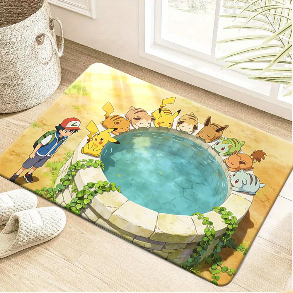 Pikachu Pixel Art Dark Print Doormat Non-Slip Absorbent Floor Mat for Indoor Entrance Home Decor