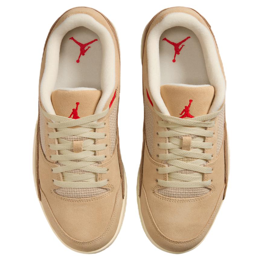 Кроссовки унисекс Air Jordan Flight Court Mushroom Fire Red Бежевый Камуфляж Пустыня Ископаемый HF3255-201