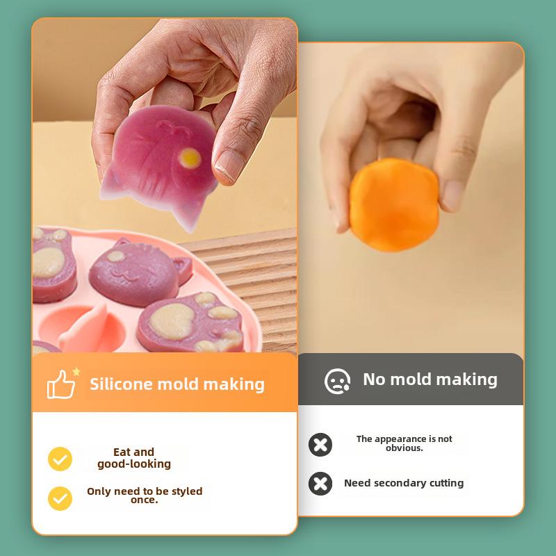 Силиконовая форма для детского питания и торта - Фигурки медведя и сосиски