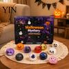Desktop Stress Toys Halloween Advent Calendar, 12 Day Countdown with Soft Bun Squeeze TPR Sensory Toys, Includes Ghost Pumpkin Fidget for Relief