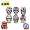 6-60 шт. Хэллоуин Красочные маски черепа Мексиканский День мертвых Набор бумажных масок для вечеринки, маскарада, тематического декора, для самостоятельного изготовления