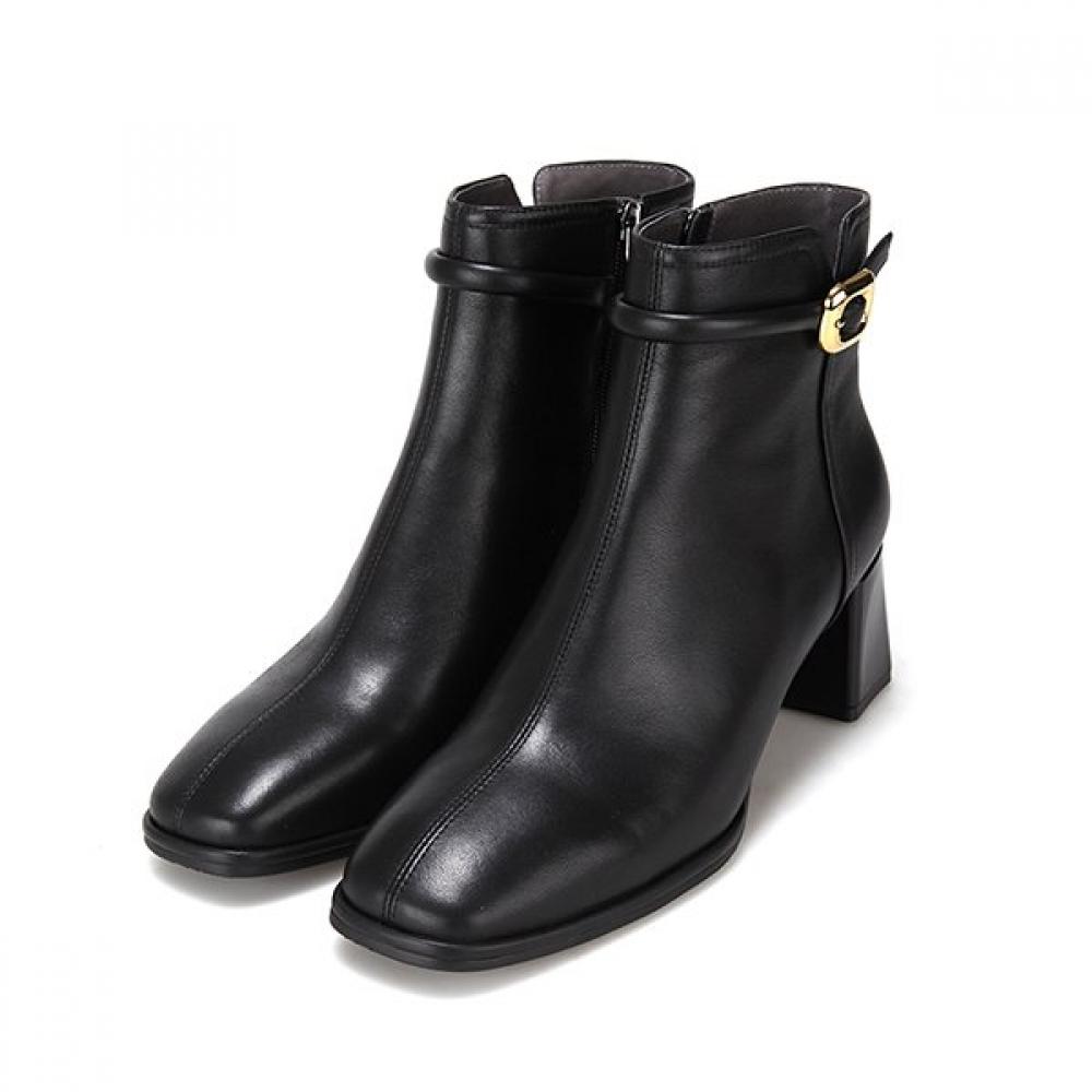 Barbara Leather Buckle Ankle Boots 6cm Bzg803bk