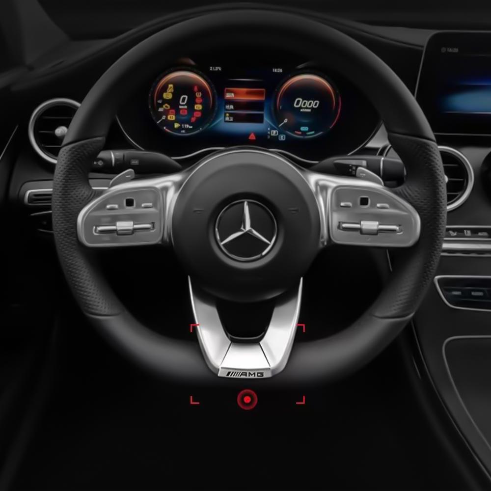 OZQU2 Car Steering Wheel Badge Sticker Auto Interior Accessories For Mercedes Benz AMG A B C E M R G S Class GLA CLA CES CLS SLK GLK