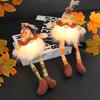 Harvest Festival Long Legs Faceless Doll Autumn Glowing Maple Leaf Rudolph Doll Scene Ornament