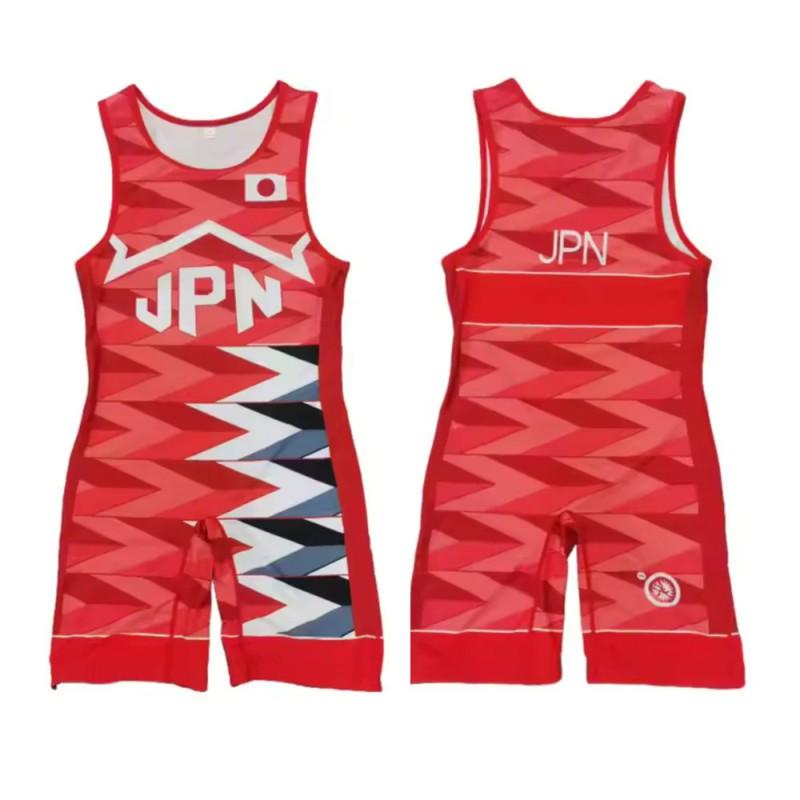 Sublimation Full-Body Wrestling Singlet Men Women Weightlifting Competition Training