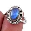 Натуральный лабрадорит драгоценный камень 925 проба серебро ювелирное кольцо р.6.5 m6a33