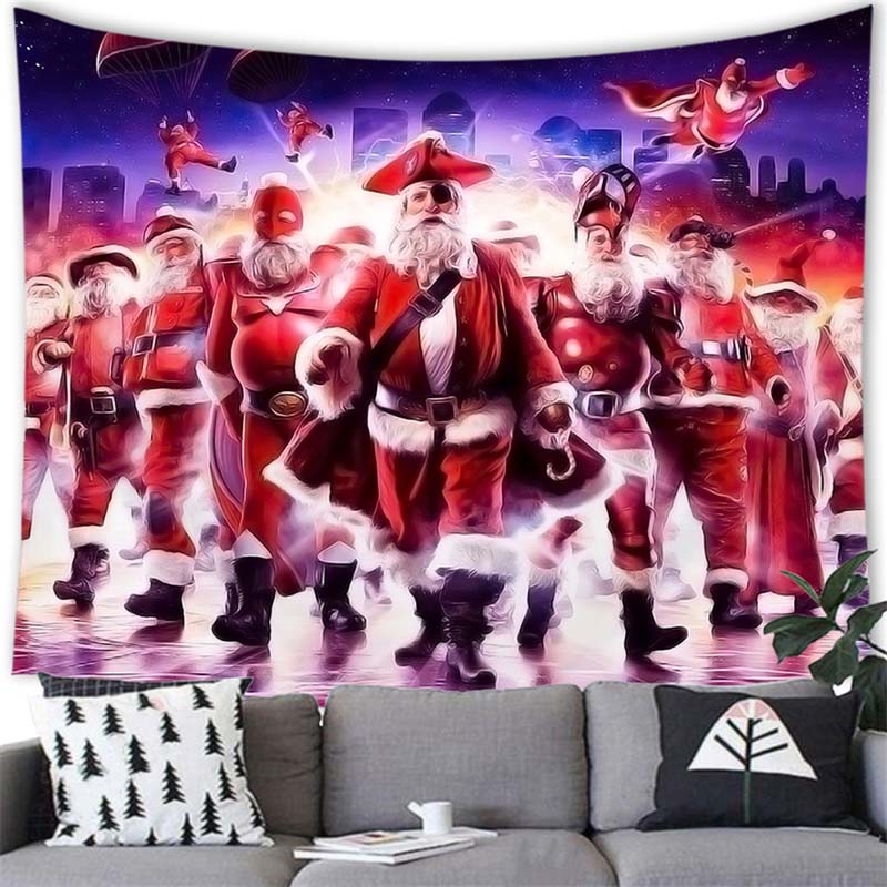 Санта-Лось Снеговик Принт Домашний Декор Гобелен Настенный Рождественский Декор Стены Гостиной Комнаты Фон Ткань Tapiz navideño