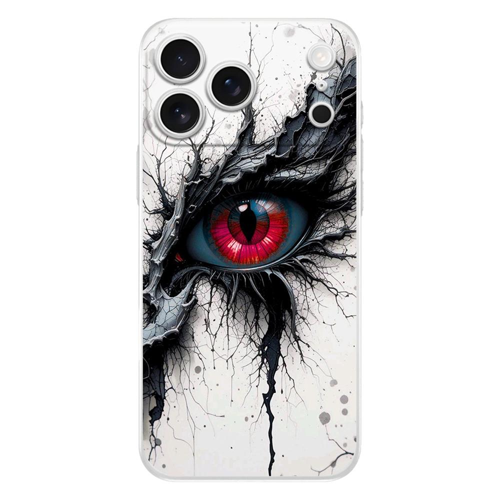 Мягкий чехол для телефона для iPhone 17 Air 16E 16 11 15 14 Pro MAX 12 13 7 8 Plus SE Пасхальный чехол Защита Узор 'Страшный глаз дьявола'
