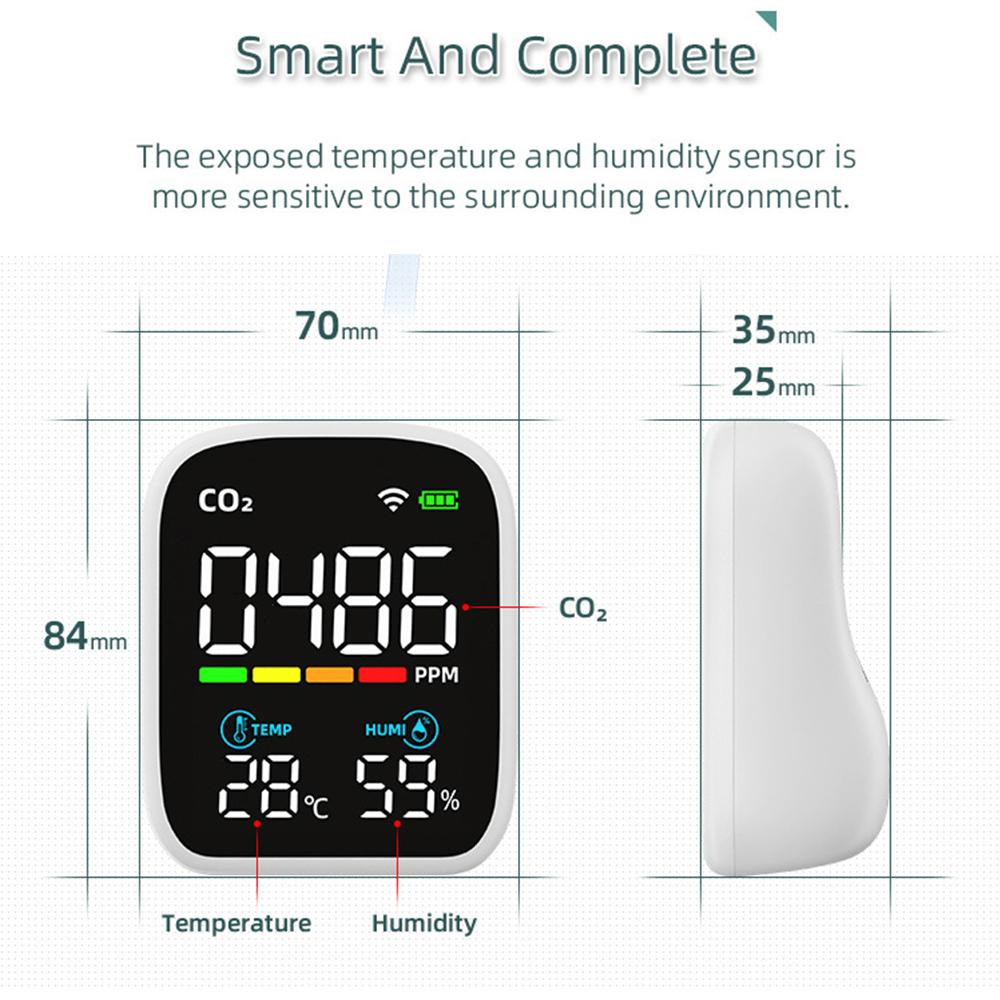 Портативный ЖК-измеритель качества воздуха 3 в 1/8 дюйма 1 WiFi PM1.0 PM2.5 PM10 CO2 TVOC HCHO Тестер температуры и влажности с голосовым сигналом