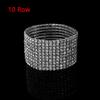 1-10 Rows Fashion Woman Jewelry Elastic Bangle Crystal Rhinestone Wristband Stretch Bracelet