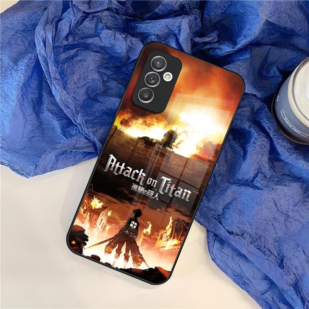 Чехол для телефона Атака Титанов для Samsung Galaxy S26 S25 S24 S30 S21 S23 S20 S22 Fe Pro Edge Ultra Plus стеклянная крышка