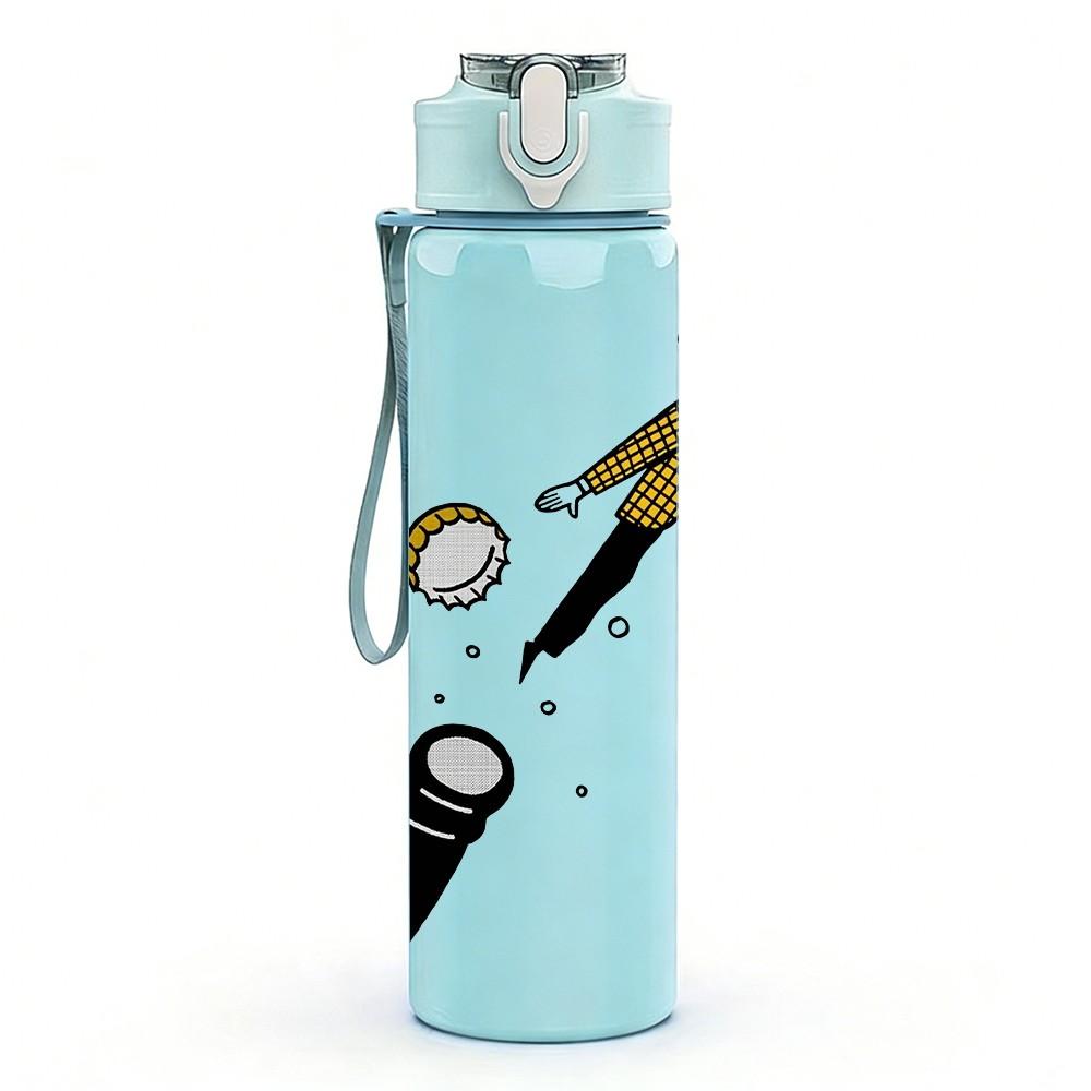 1PC Golf Club Ball Sport Hobby Print 750ml Color Plastic Sports Water Bottle Leakproof Flip Straw Lid Suitable for Sports Office Home Use