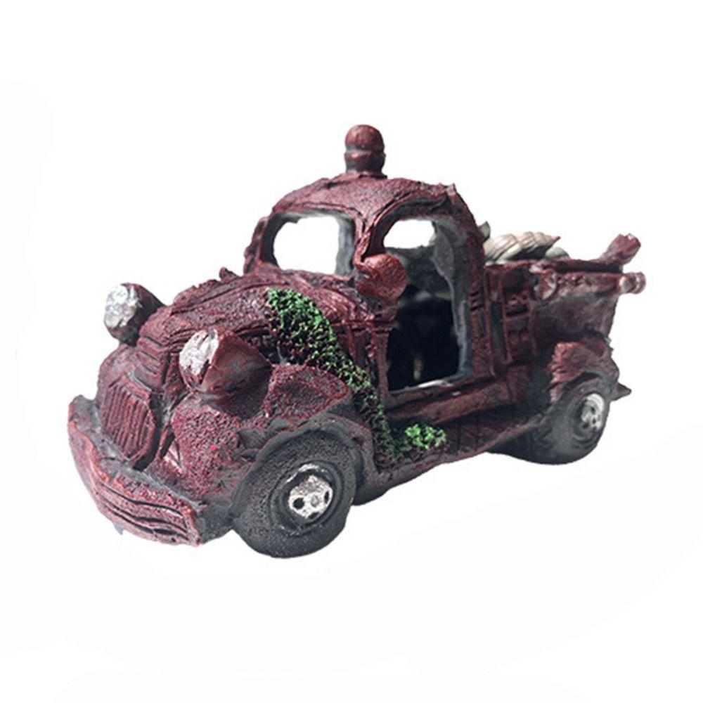 Многоцветное украшение для аквариума, орнамент, укрытие для рыб и креветок, подарок, затонувший автомобиль, украшение для аквариума