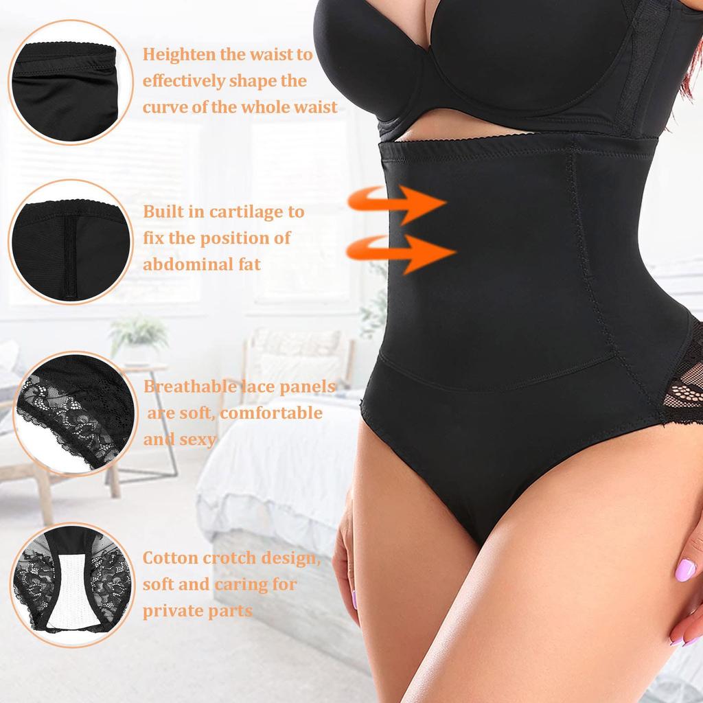 Корректирующее белье с контролем живота, трусики для женщин, корректирующее белье с высокой талией, бесшовное корректирующее белье для похудения, кружевные трусы-тренер для талии
