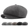 Осенне-зимняя кепка-берет из хлопка и шерсти для среднего возраста, восьмиугольная кепка