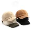 Hat Korean Version Japanese Women's Solid Color Plush Light Board Corduroy Baseball Cap Outdoor Sports Travel Warm Cap