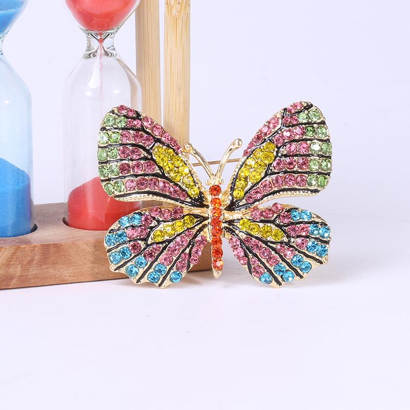 Броши-бабочки со стразами для женщин и мужчин, эмалированные булавки-насекомые, подарки для банкетной вечеринки, рюкзака, ювелирные аксессуары