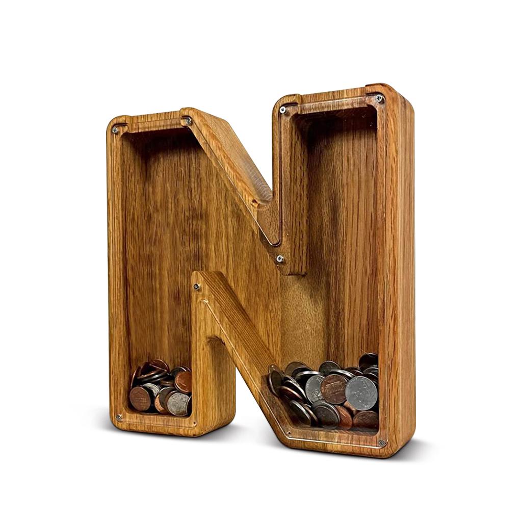 Двадцать шесть английских алфавитов, копилка, монета, деньги, копилка, деревянная коробка для хранения писем, настольное украшение, домашний декор, поделки для детей