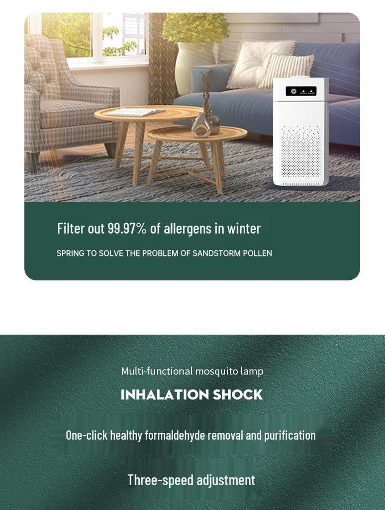 Портативный USB очиститель воздуха с отрицательными ионами - Бесшумный настольный дезодоратор и удалитель формальдегида