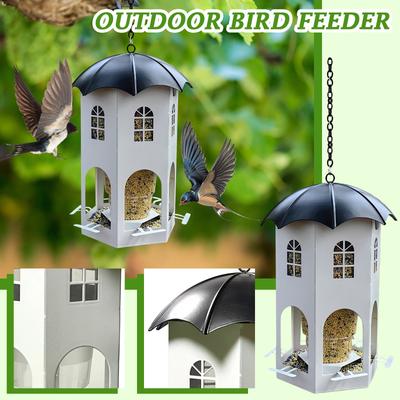 Кормушка для птиц Castle Bird Feeder Outdoor Garden Metal Bird Feeding